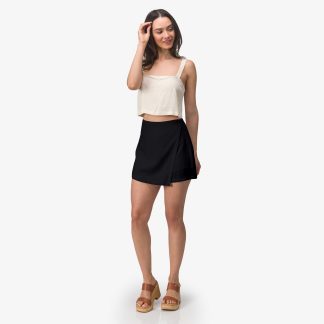 Tori Linen Wrap Skort
